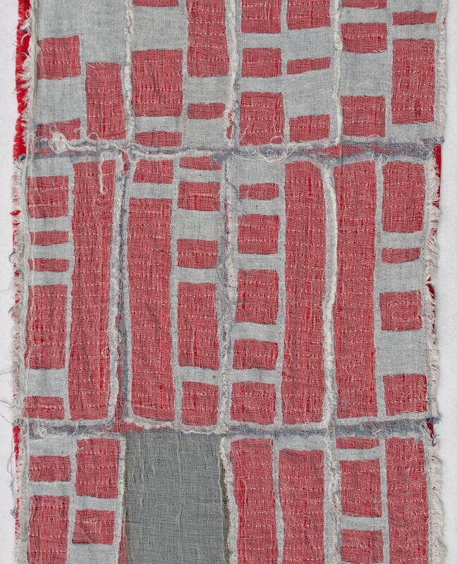 “Detroit Foreclosure Quilt”, 22" x 44" Cheesecloth, linen, cotton and quilting thread, copyright Kathryn Clark