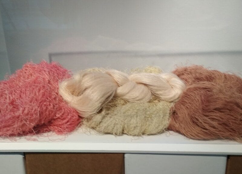 Silk skeins with natural dyes