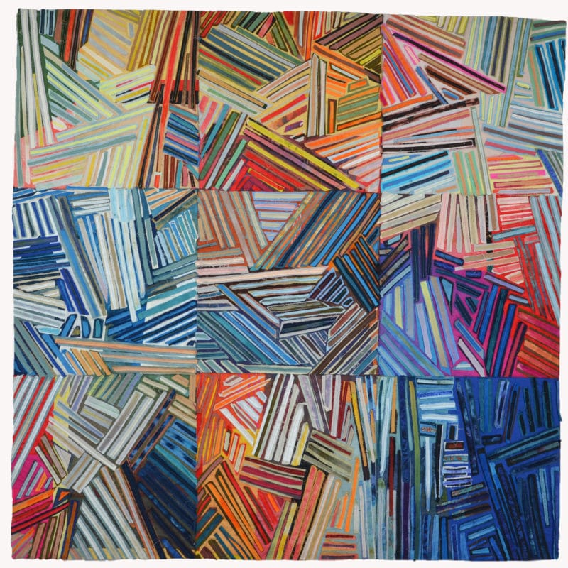 “Chaos: The Butterfly Effect”, 60x60",Best of Show, Quilt=Art=Quilts, 
Schweinfurth Memorial Art Center, Private Collection, photo credit Paul Vincent, copyright Kit Vincent