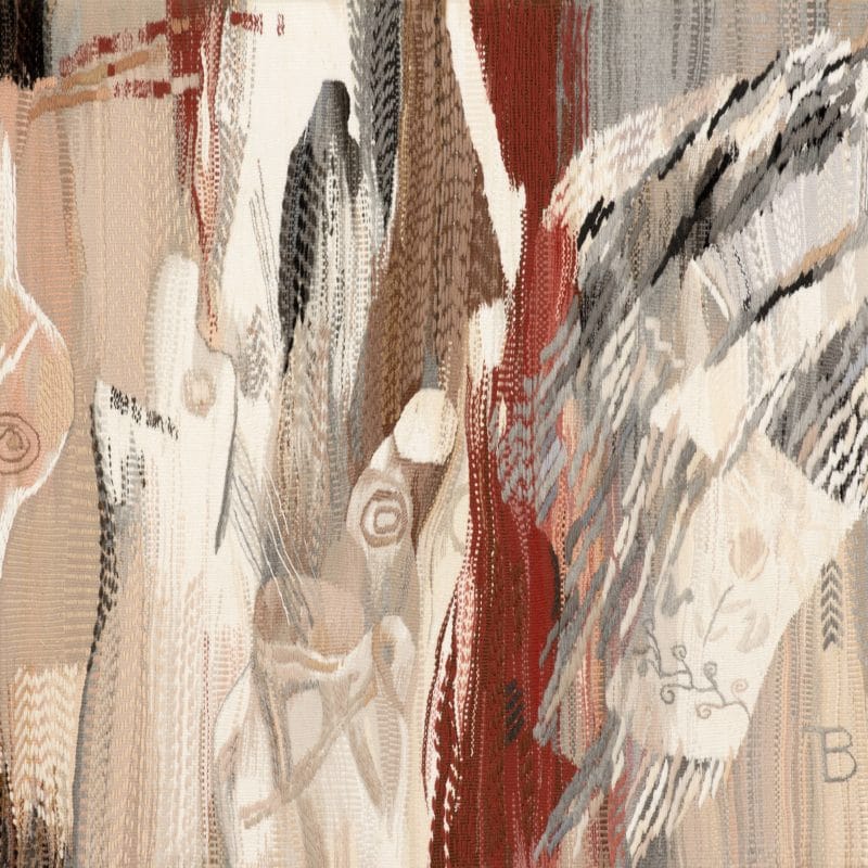 “My Misterious Travels After the White Towels”, diptych, wool, artificial fibers, weaving, 116x51, 116x132, 2009, copyright Tetiana Vytiaglovska