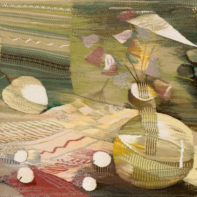“The Green Still Life”, Wool, artificial fibers, weaving, 100x78, 2007, copyright Tetiana Vytiaglovska