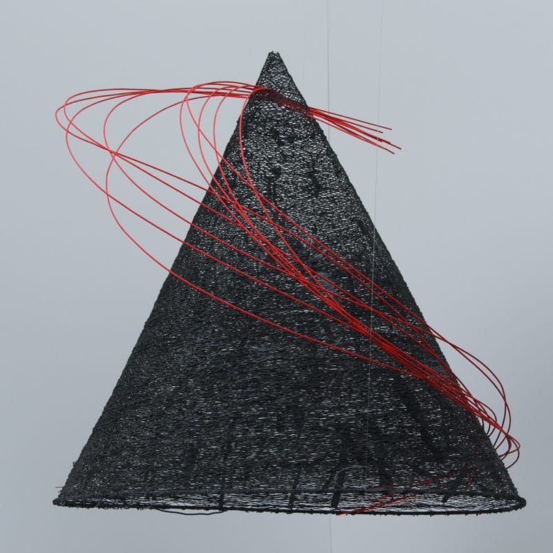 “Zen Conus”, 2007, 80 x 85 cm, Paper yarn and wicker, copyright Annie Verhoeven