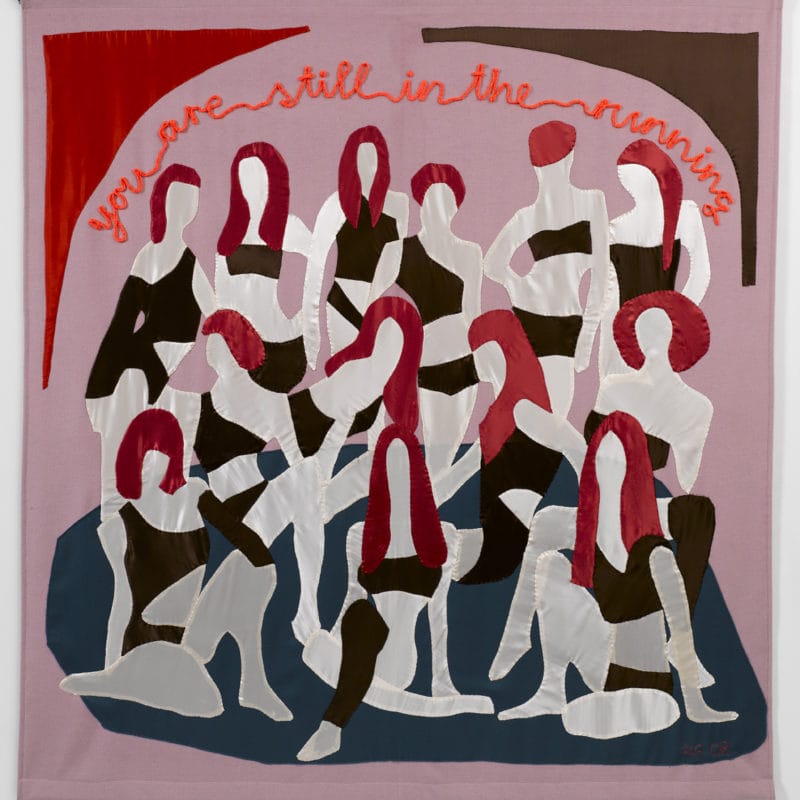 “You Are Still in The Running”, 2008, wool, cashmere, silk, yarn, and other materials, ten handsewn wall hangings 170 x 150 cm, copyright Hanne G.