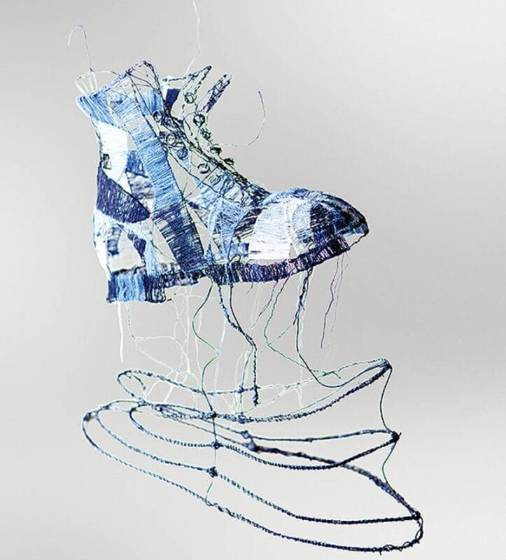 Sculpture Footsteps of Denim, Artist/Lender: Artworks & Denim by Anna Weber, Germany, 2020, Photo: Juan Pablo Berman