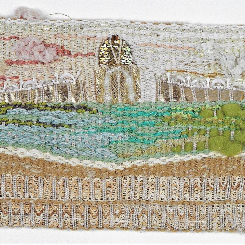 Venetian view, 2005, cotton, wool, silk, mechanical lace, leather, 22 x 38 cm