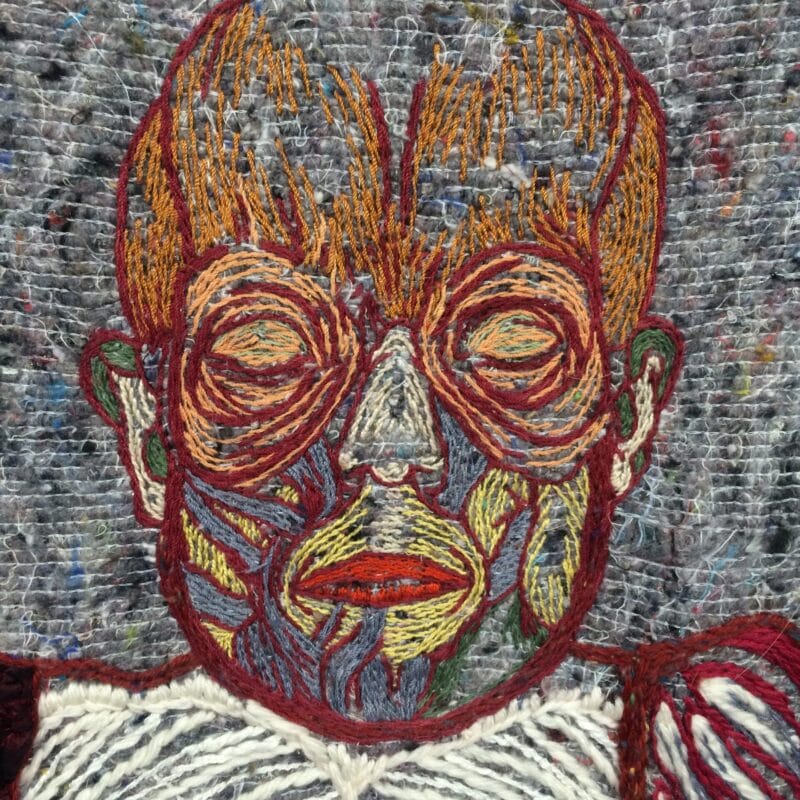 “De chair de sang et de sutures”, embroidery, 160x63 cm-detail, copyright Fontencomble (France)