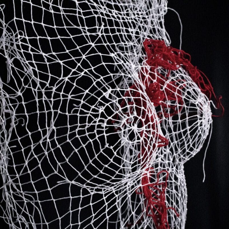 Body fragments, chest detail, knotting and starching, 2020. Ph.credit Alessandro Destro