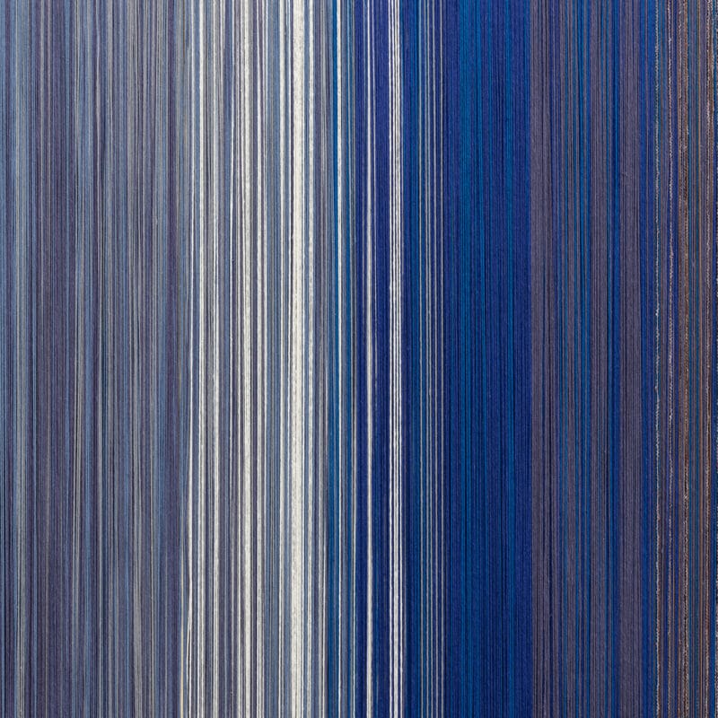 Sheila Hicks, textile fibers on wooden support, 120×300×4 cm. Courtesy the artist and Francesca Minini. Photo Andrea Rossetti