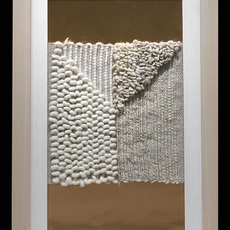 Senza titolo - Lisa Fontana - Banano e rame 38x38cm - Tessitura su telaio manual - 2017. Copyright Fondazione Chierese per il Tessile e per il Museo del Tessile