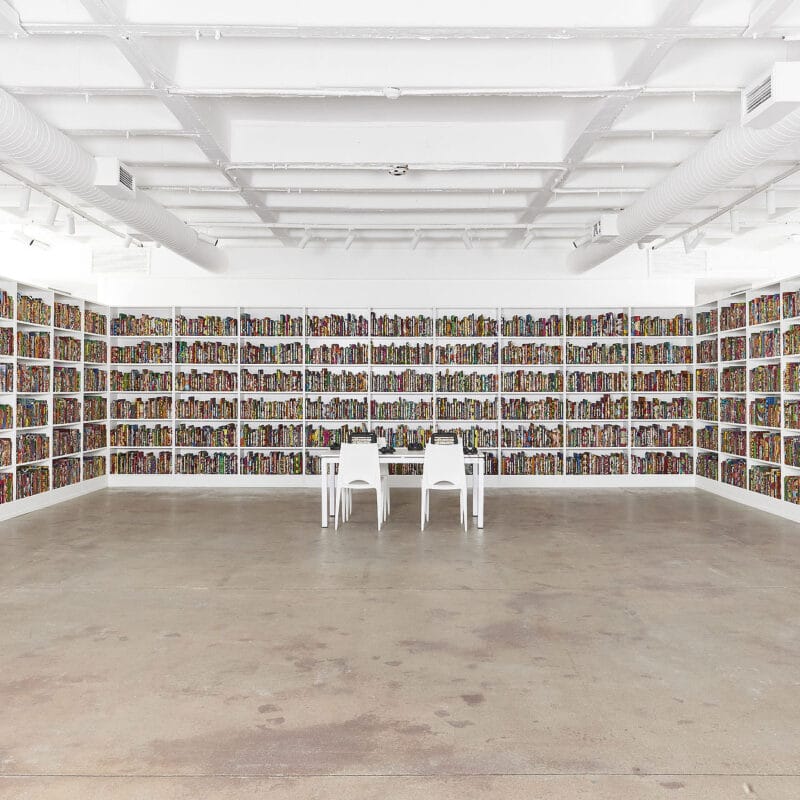 The African Library, 2018, private collection, © Yinka Shonibare CBE, courtesy of the artist and Goodman Gallery, Johannesburg, Cape Town, South Africa, photo: Anthea Pokroy Photography