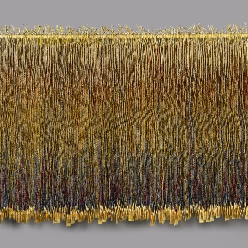 Olga de Amaral, Tierra y oro 2 (earth and gold 2),1986, horsehair, linen and gold leaf, the Museum of Fine Arts, Houston, The Leatrice S. and Melvin B. Eagle Collection, gift of Leatrice and Melvine Eagle. Copyright Olga De Amaral