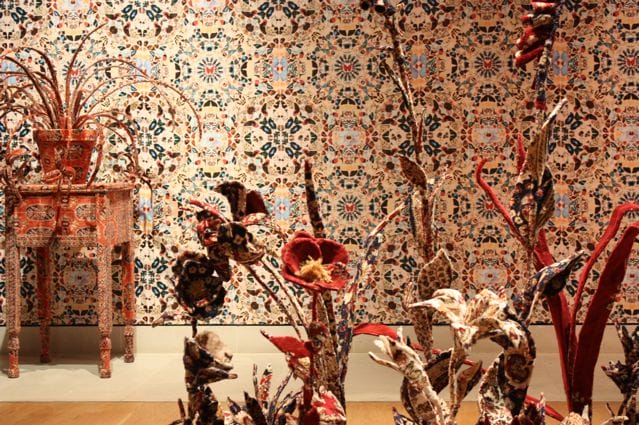 Debbie Lawson works at Pallant House Gallery, with Damien Hirst wallpaper