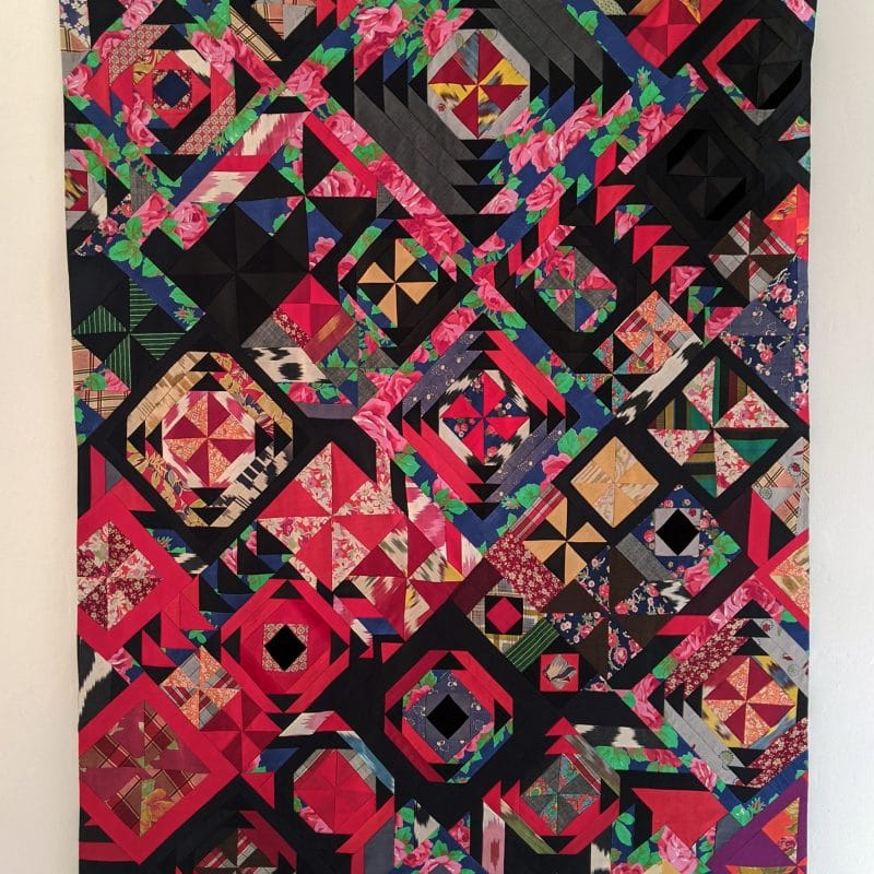 “Traditional Quilt”, 2018, pieced and hand appliqued, old textiles from Uzbekistan, Turkey and Turkmenistan, 65 x 43", photo courtesy of Ai Kijima, copyright Ai Kijima