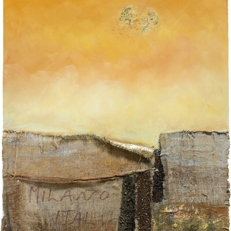 “ Milano”, 116x93 cm, tecnica mista su tela,2006 ; 2bis (Particolare )