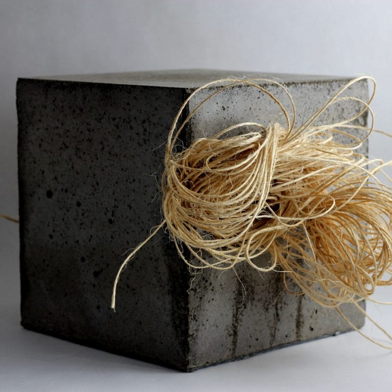 Sample Cube#4, cement and sisal, approx. 23x23x20 cm, 2020. Ph. credit Carole Peia