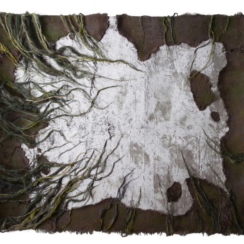 Seguendo la mappa del tesoro, anno: 2013 | 190×165 cm­ | iuta riciclata da Uruguay, India, vellluto, canapa. Copyright Tania Welz