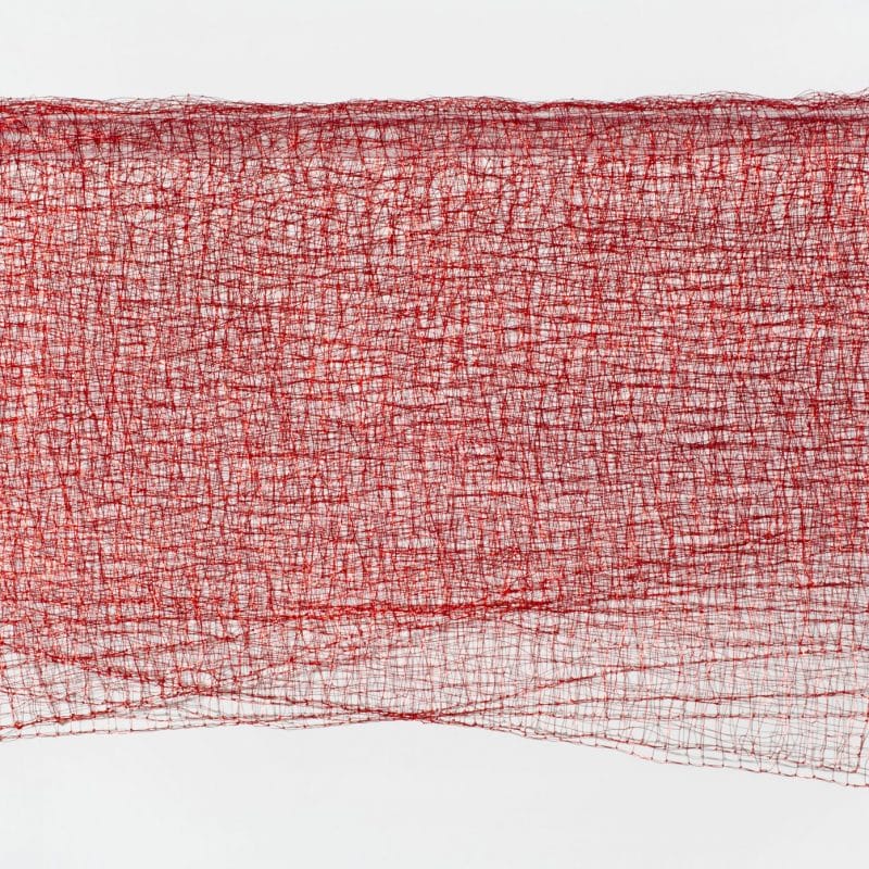 Red 2, 2012, coated copper wire, 32 x 49 x 6, ph.cr. Cathy Carver, copyright Nancy Koenigsberg