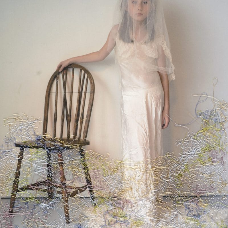 Wedding Dress Archival pigment print,  thread 17x22”. Copyright Melissa Zexter