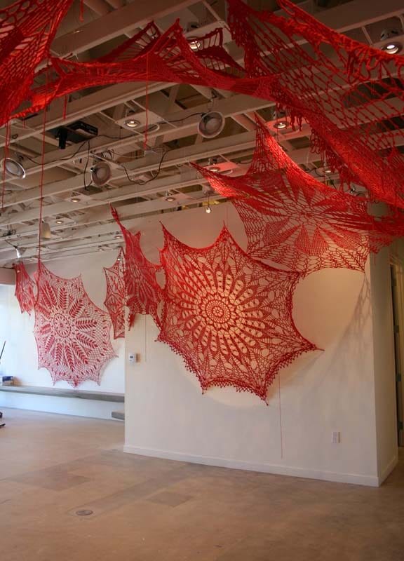 Keeping Up Appearances (Lux Art Institute, Encinitas, CA), site-specific installation 12' 
tall x 25' long x 5' deep, crocheted cotton yarn, 2018