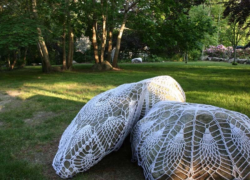 Queen Anne’s Lace (Highfield Hall and Gardens, Falmouth, MA), site-specific installation 
over ½ acre, crocheted nylon yarn, 2017