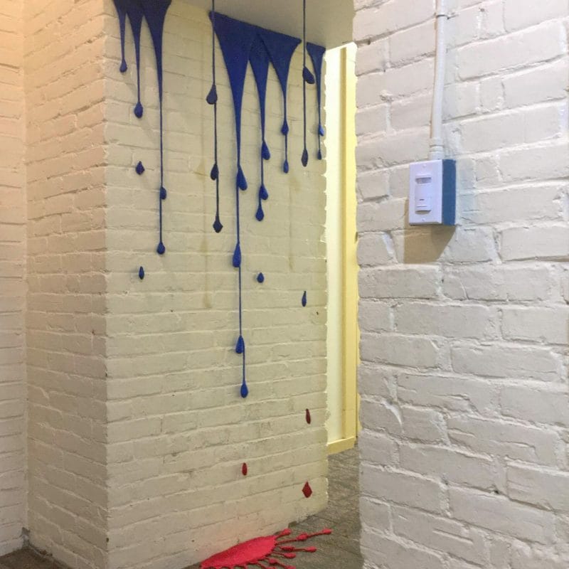 Leaking. 2018. Knit cotton.H: ceiling W: 40.5” D: 36 - varies by installation. Photo credit Adrianne Sloane
