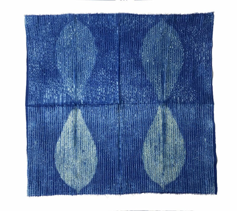 MEMORIAL, 2018, 54 cm X 57 cm. Stitch-resist dyeing on handwoven silk. Pic Courtesy- Neha Puri Dhir, copyright Neha Puri Dhir