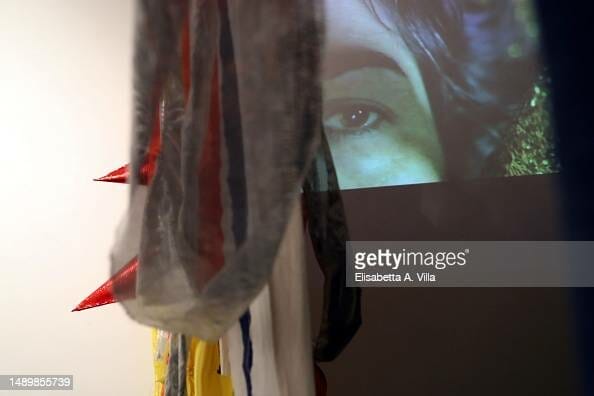 ROME, ITALY - MAY 13: Atmosphere at the "Fromoso" art exhibition by Zoè Gruni at Galleria Bruno Lisi on May 13, 2023 in Rome, Italy. (Photo by Elisabetta A. Villa/Getty Images)