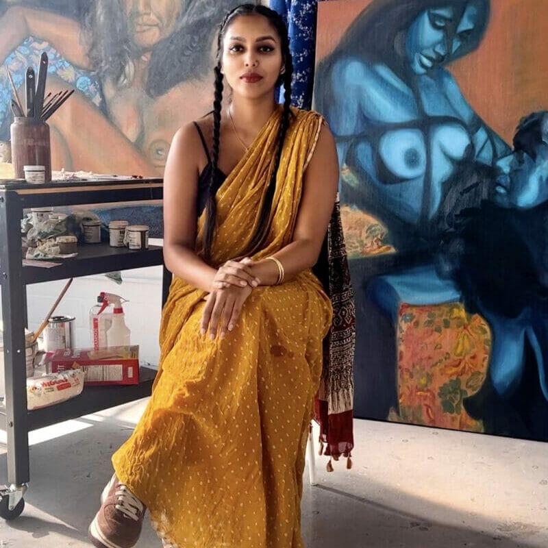 Bhasha Chakrabarti in her studio  Photo credit – Bhasha Chakrabarti