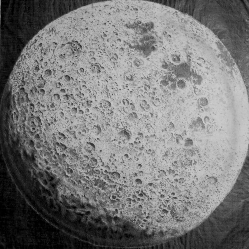 Michela Baldi, Grande luna. Tissue paper, charcoal - cm 50x50 - 2016